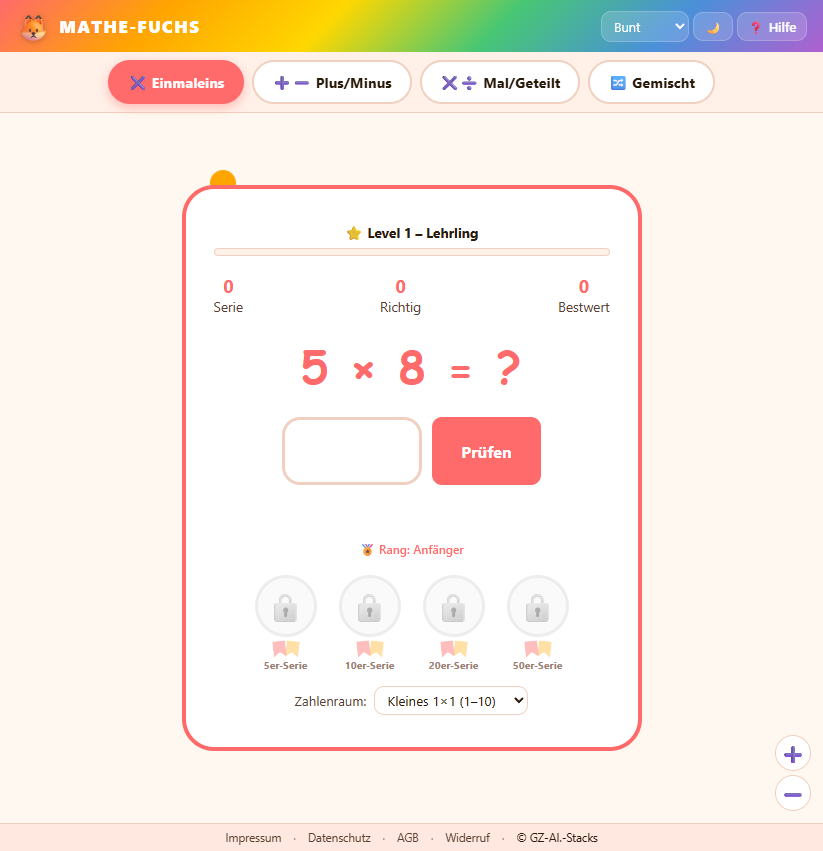 Mathe-Fuchs App Vorschau